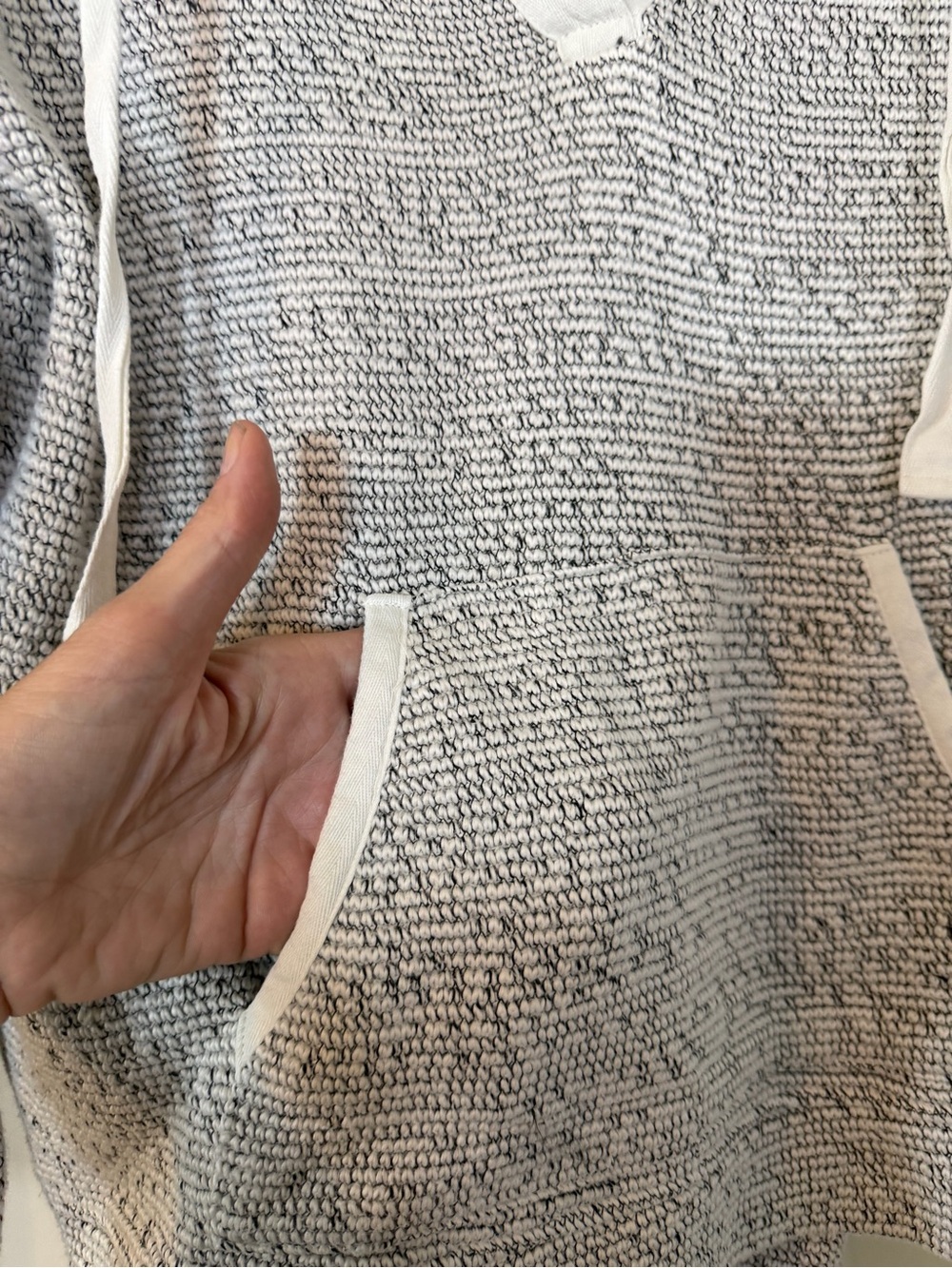 Lou & Grey Marled Light Gray Hooded Pullover with Drawstrings - Picture 3 of 10